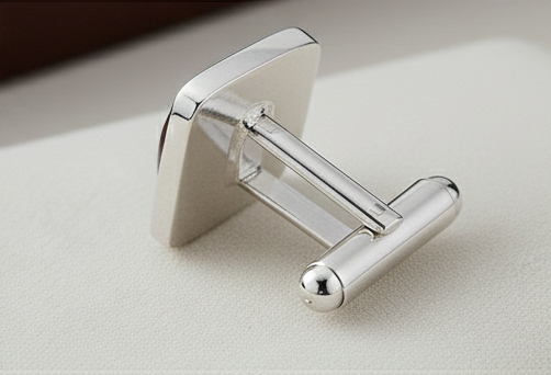 Sterling Silver Birthstone Cufflinks – Personalized Luxury Men’s Gift