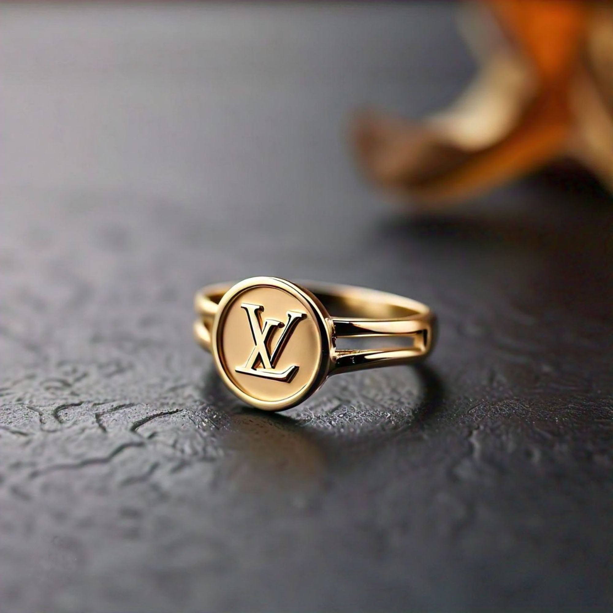 Minimalist Luxury LV Logo Ring 925 Silver Perfect Birthday Gift for Her