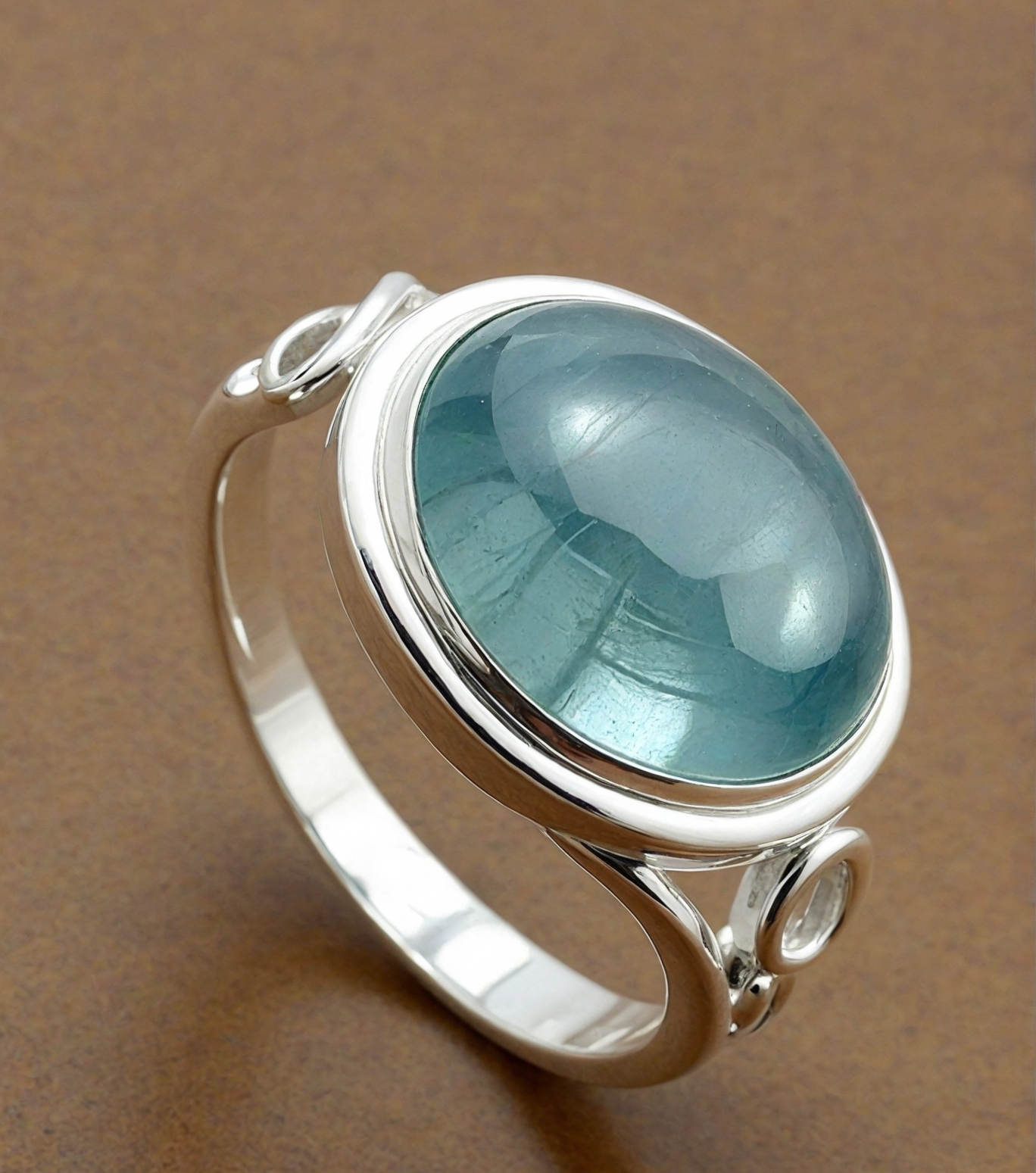 Simple Chalcedony Ring 925 Sterling Silver Handmade Jewelry for Grandma