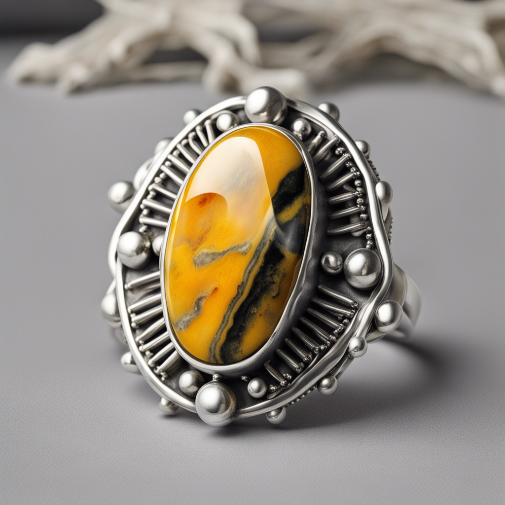 Graceful Bumble Bee Jasper Ring Handmade 925 Silver Jewelry