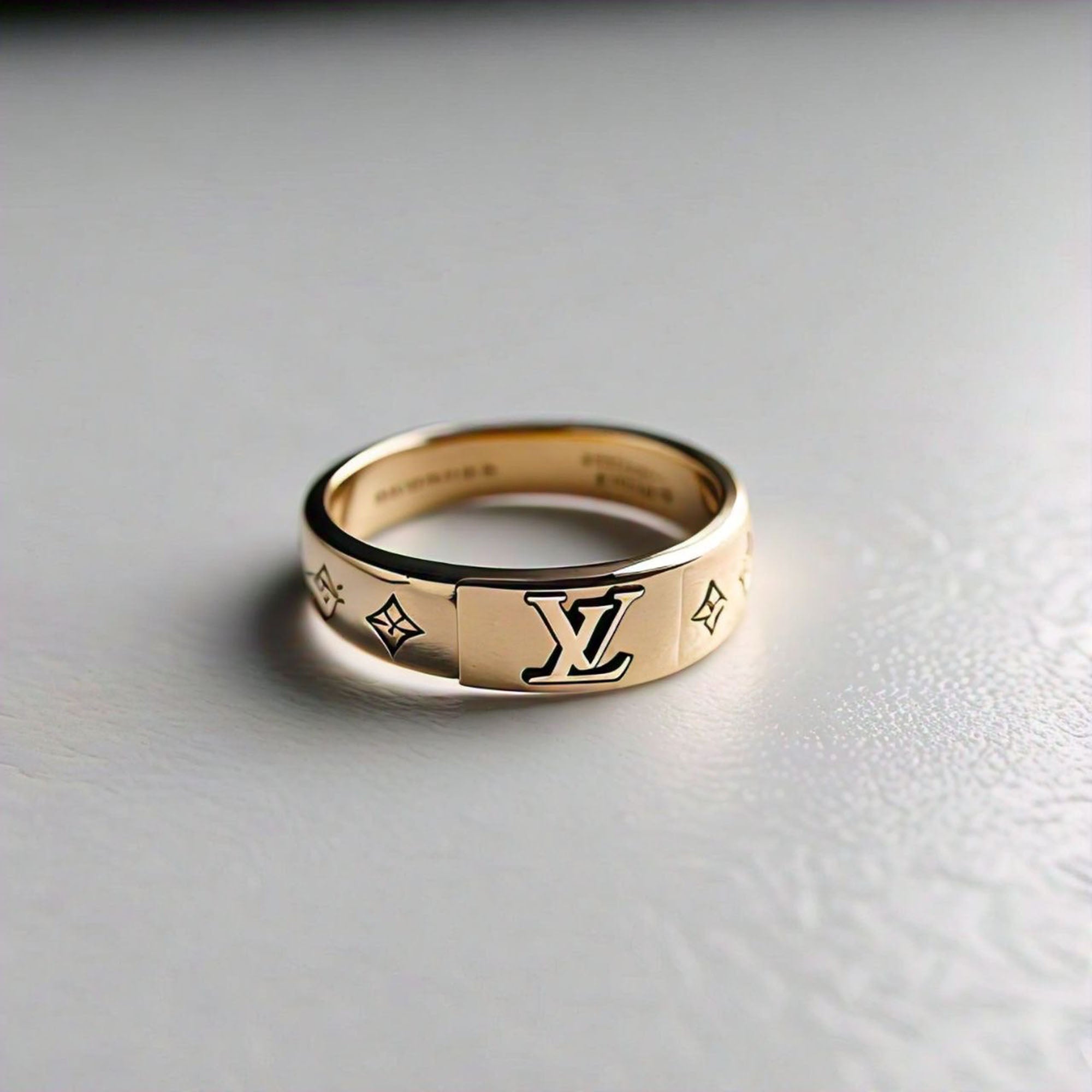 Luxury Logo Signet Ring Simple Statement Band for Girls