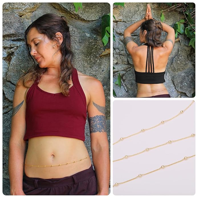 925 Sterling Silver Waist Chain Perfect Beach Jewelry | Beaded Belly Chain