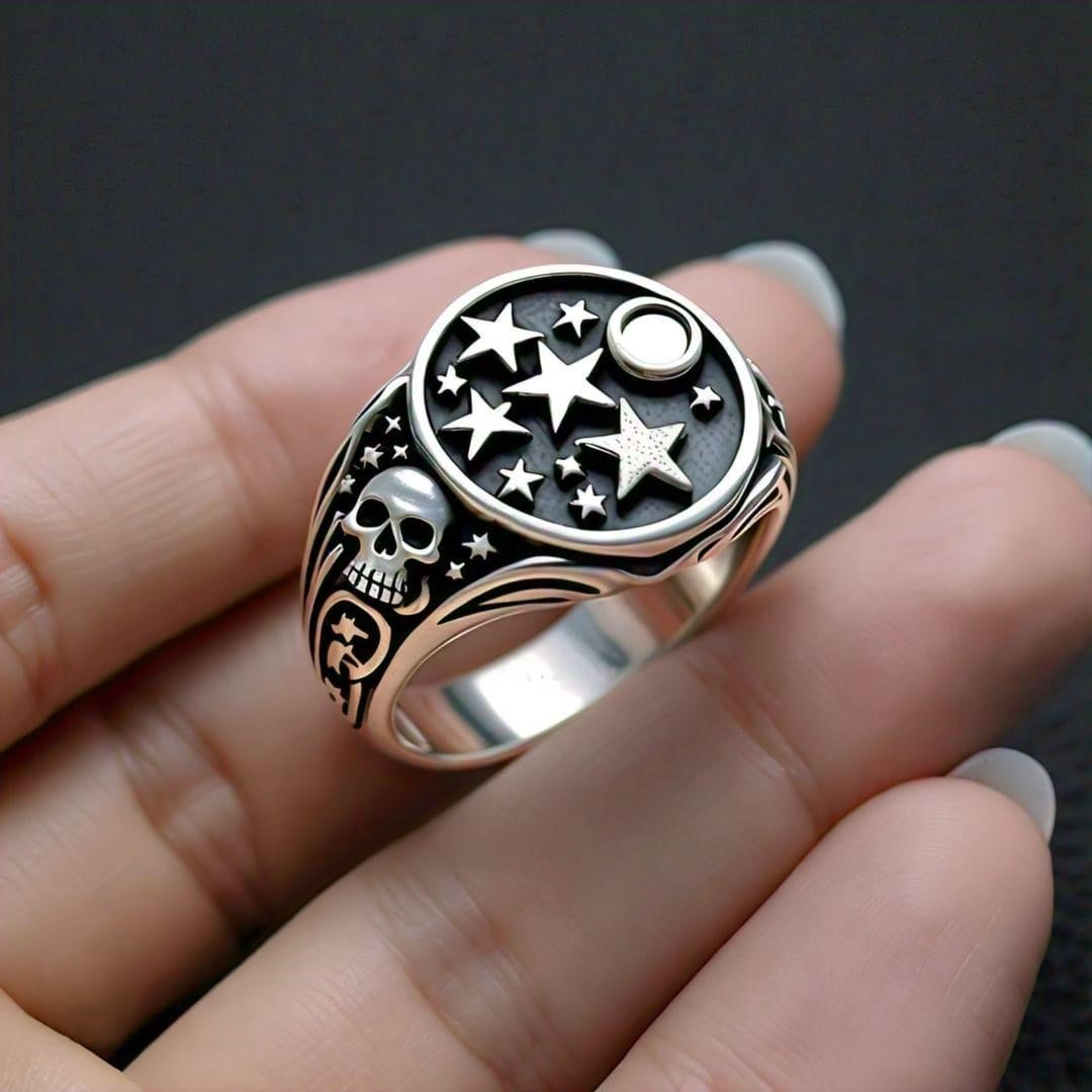 925 silver christmas skull ring for woman