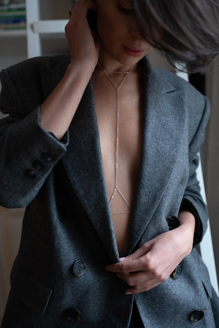 925 silver body chain beach jewelry gift for women