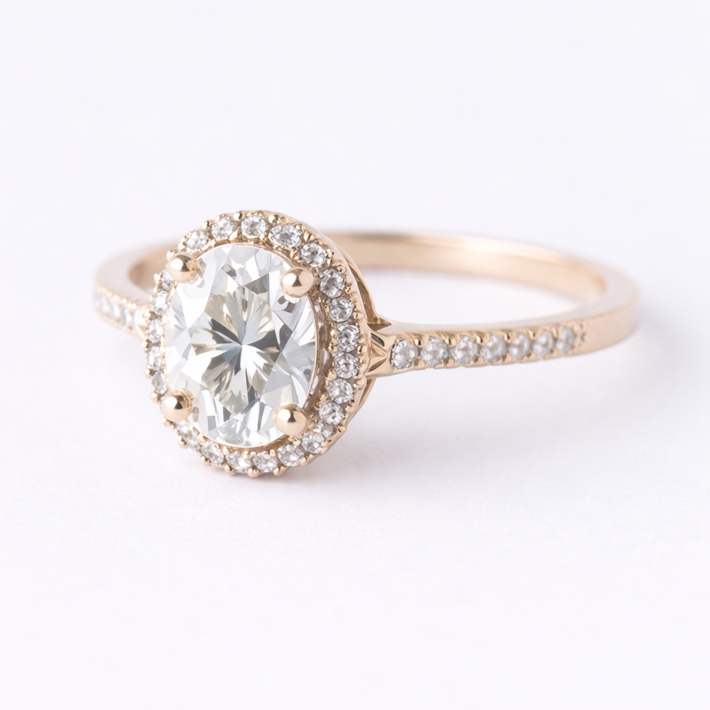 Gold Oval Diamond Wedding Bands in 925 Sterling Silver | Proposal & Wedding Rings