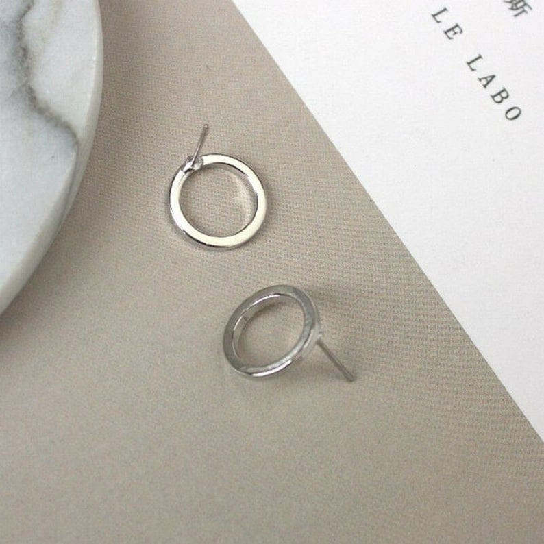925 Silver Open Circle Earring Perfect Office Accessories