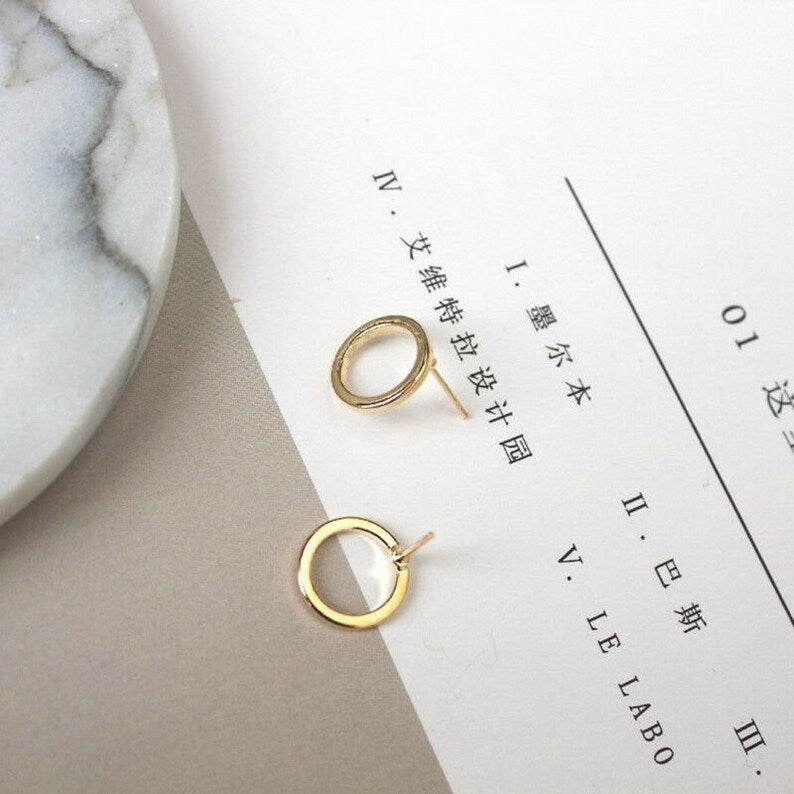 925 Silver Open Circle Earring Perfect Office Accessories