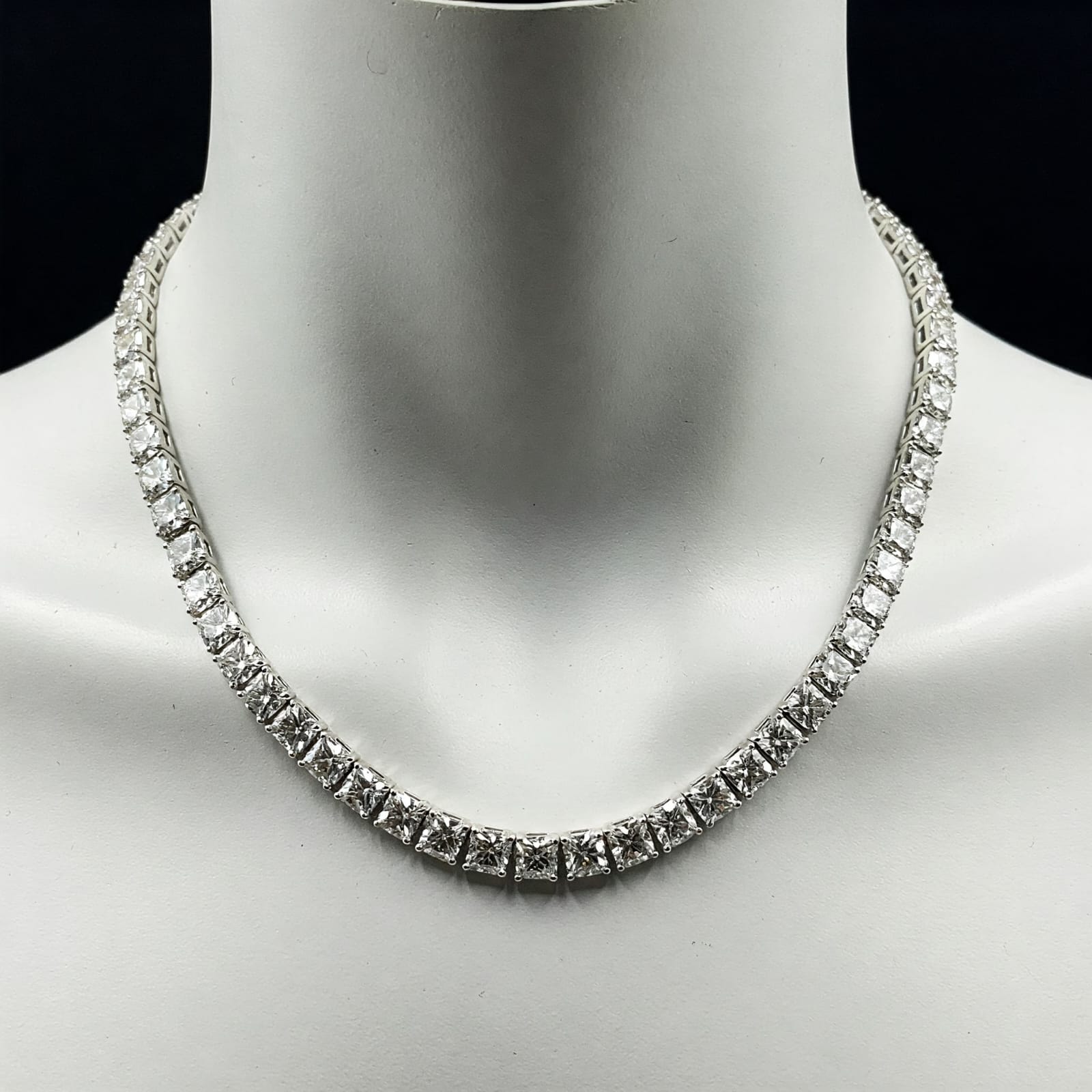 Sharukh Khan Square Diamond Tennis Necklace 925 Sterling Silver High Quality Jewelry for men