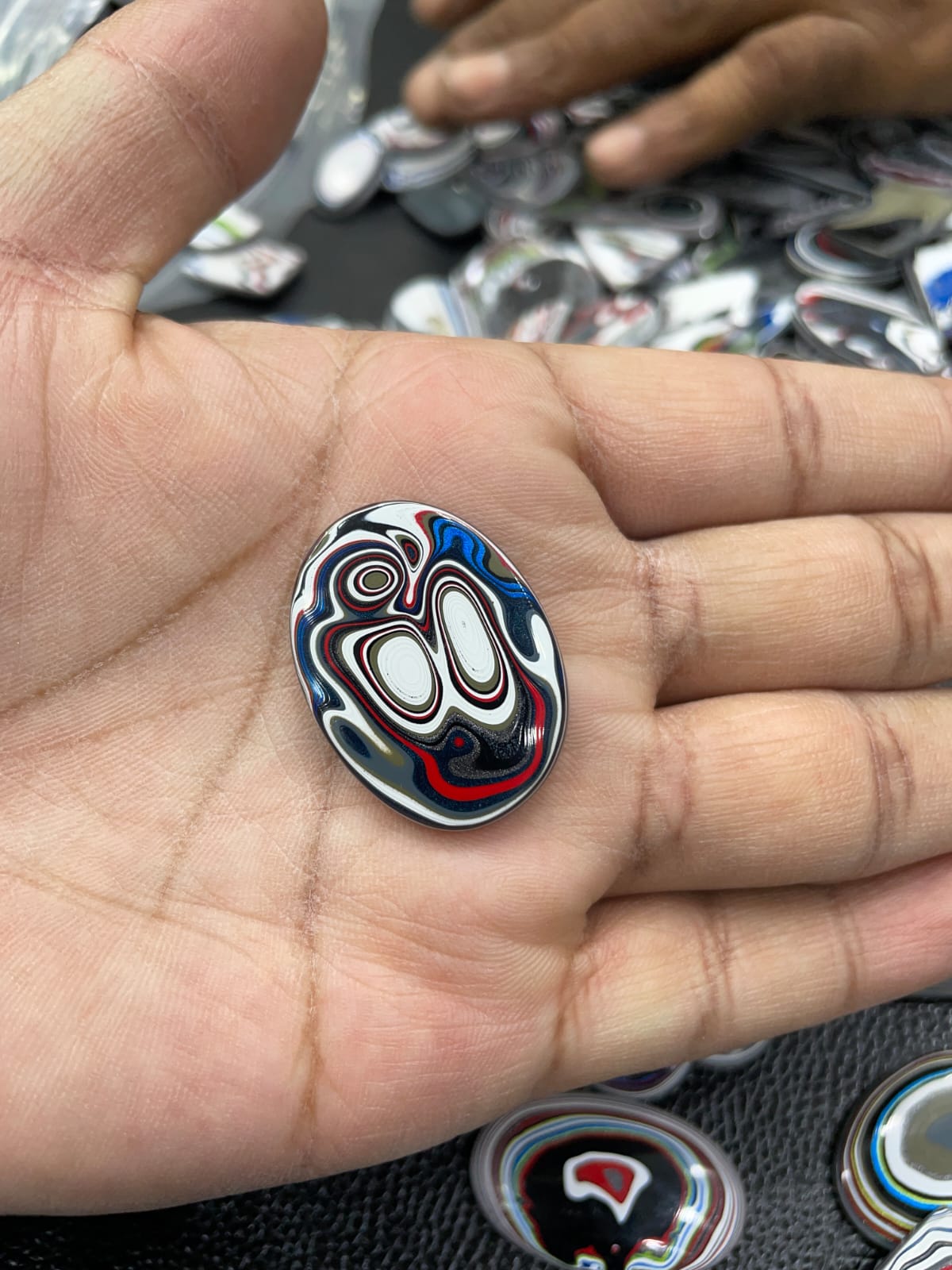 925 Sterling Silver Fordite Oval Necklace | Unique Detroit Agate Pendant Jewelry