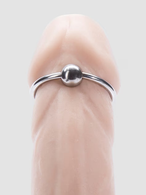 Glans Cock ring 925 Sterling Silver Moving Ball Penis Jewelry for men , Perfect gift for him