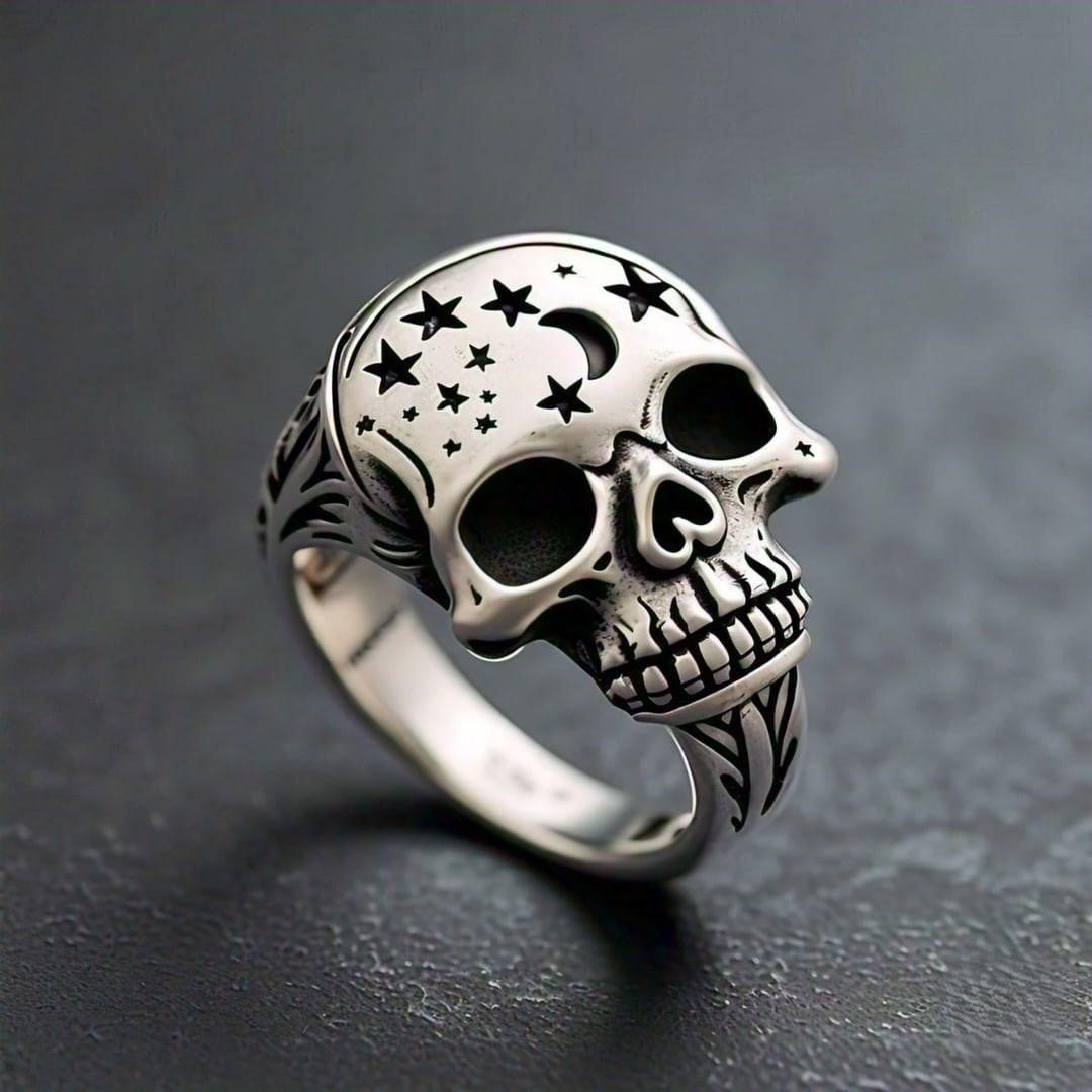 Halloween Skull Ring in Sterling Silver Perfect Gift for Devil