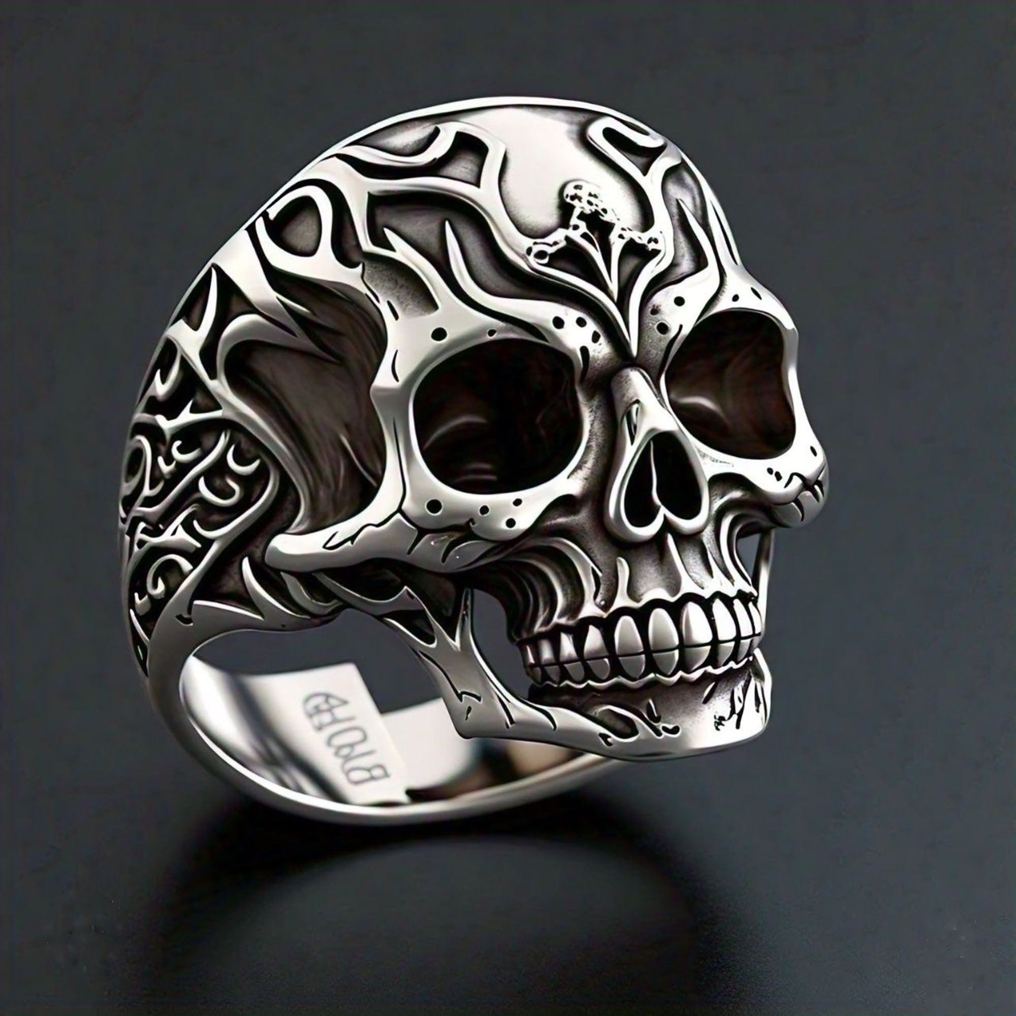 Heavy 925 Silver Skull Ring for Boys Perfect Gift for Father
