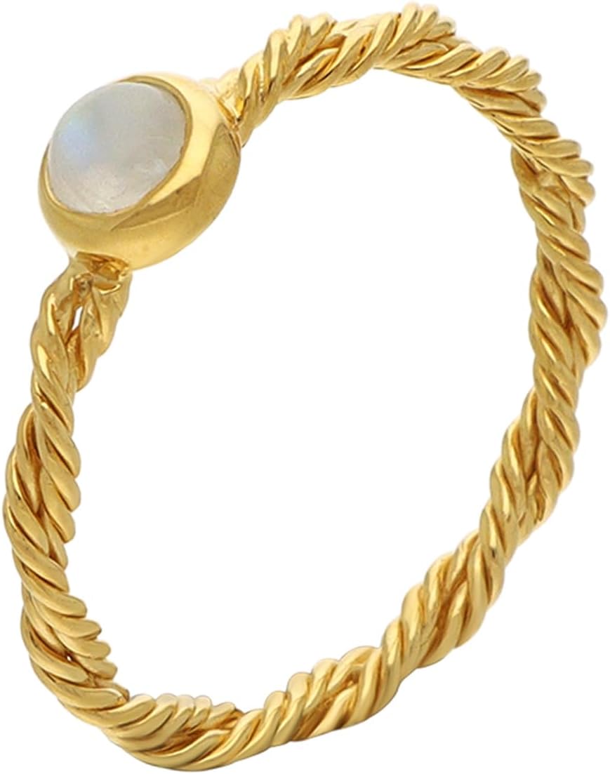 Moonstone Cock Glans Ring 925 Sterling Silver Twisted Wire Penis Ring Sex Toys for Mens