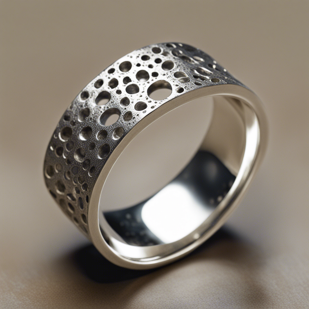 Moon Texture Band Eroded Ring in 925 Sterling Silver