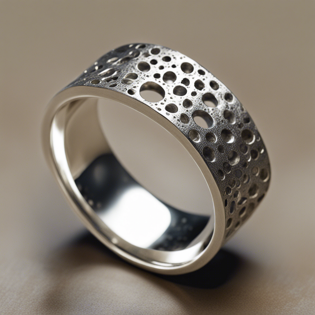 Moon Texture Band Eroded Ring in 925 Sterling Silver