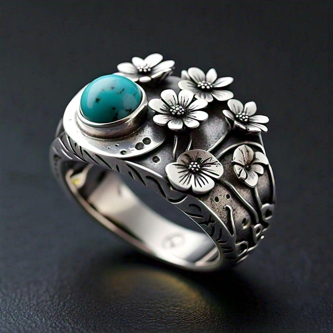 925 Silver Garden Turquoise Ring
