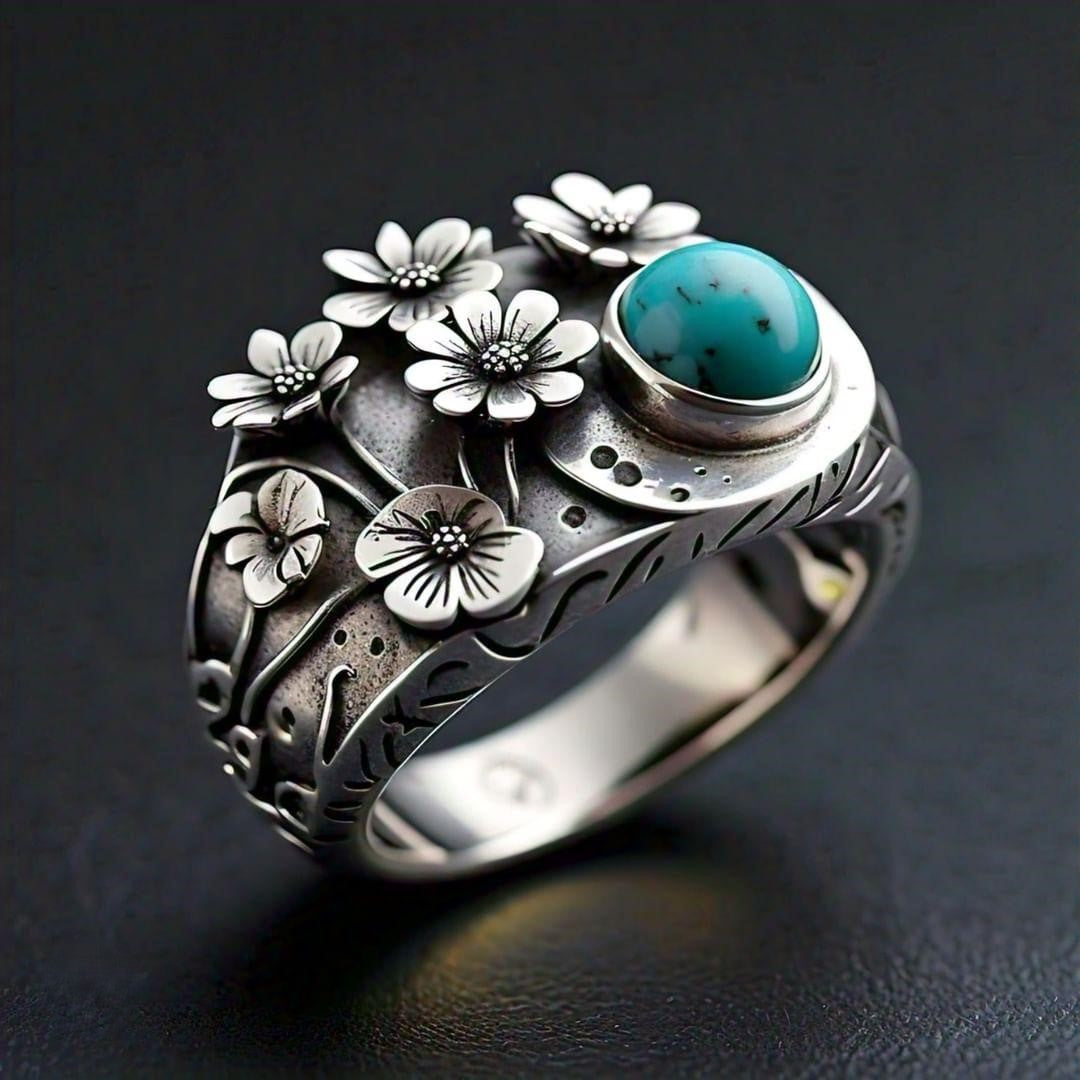 925 Silver Garden Turquoise Ring