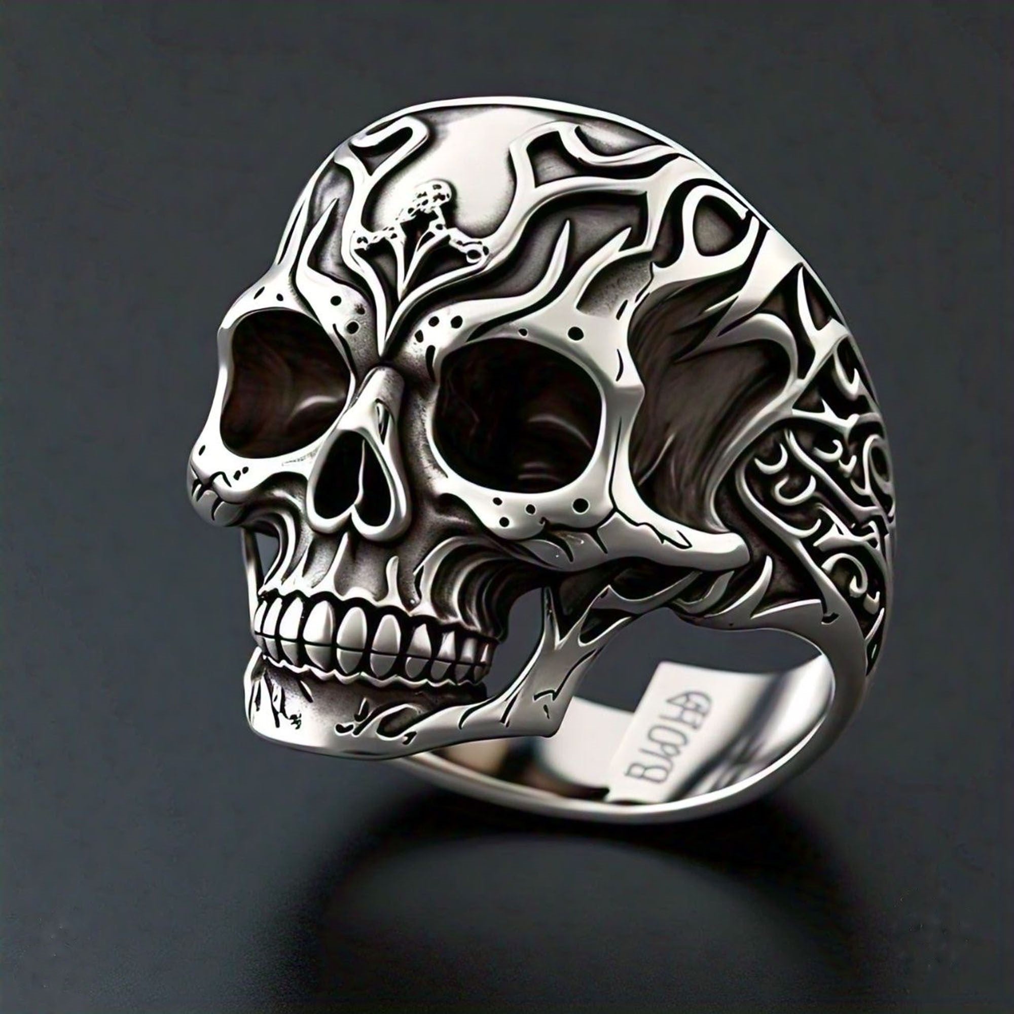 Heavy 925 Silver Skull Ring for Boys Perfect Gift for Father