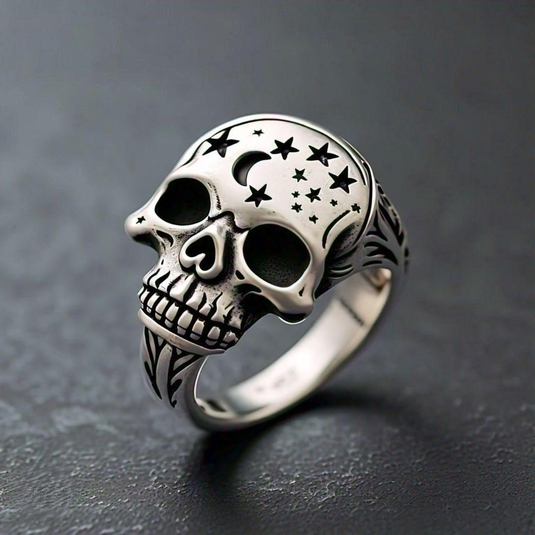 Halloween Skull Ring in Sterling Silver Perfect Gift for Devil