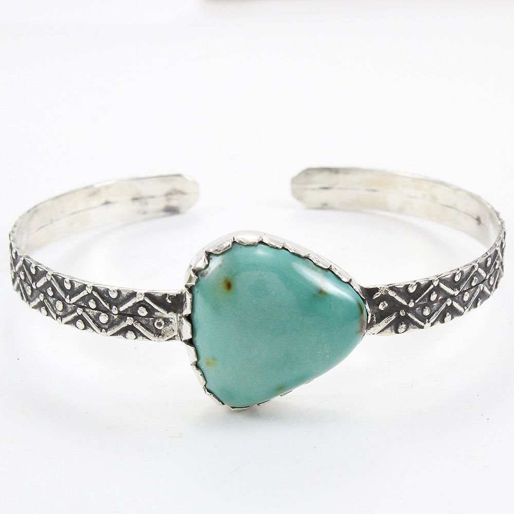 Trillion Turquoise Bangle 925 Silver Designer Band Cuff Bracelet