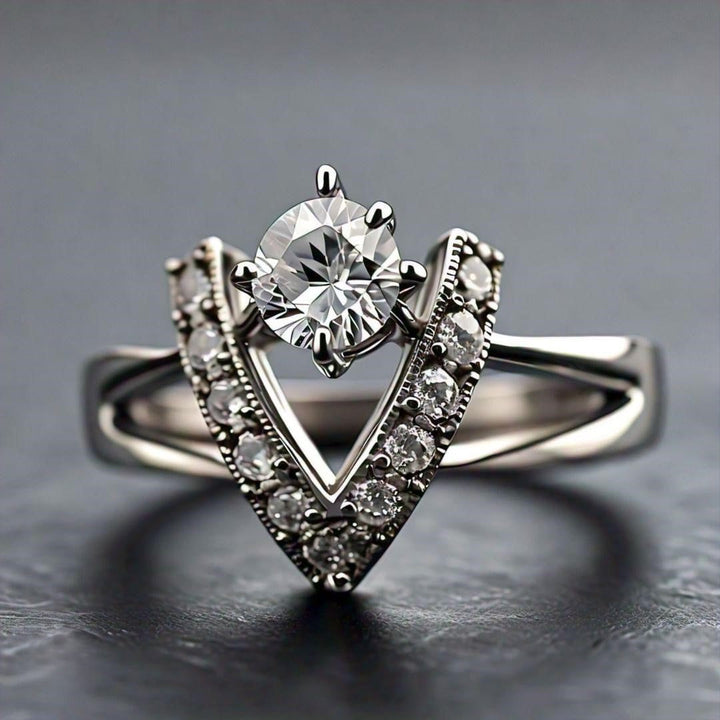Sterling silver V shape wedding and engagement ring with modern handmade design

Handmade V-shaped sterling silver engagement ring for women

Minimalist sterling silver V shape bridal ring with polished finish

Modern V style sterling silver wedding band for stacking or bridal sets

Elegant handmade sterling silver V shape ring for engagement or wedding