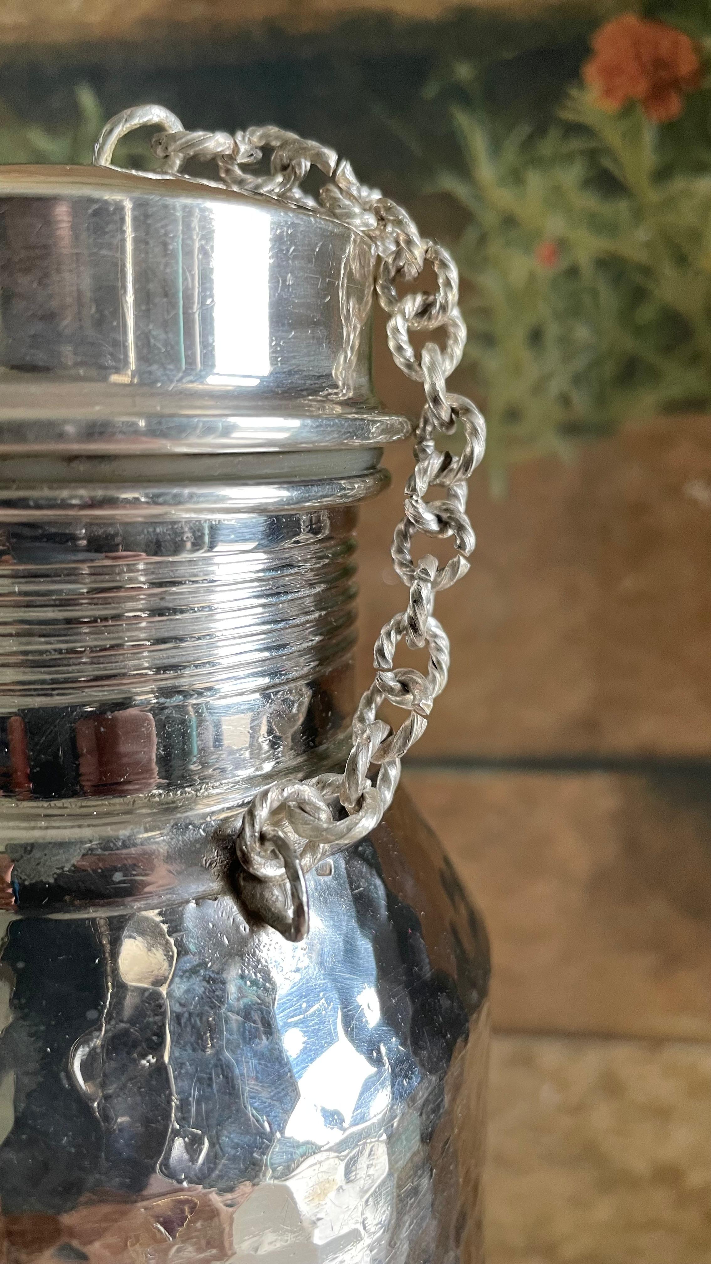 Fully Hammered Pure 999 Silver Water Bottle 1000 ml