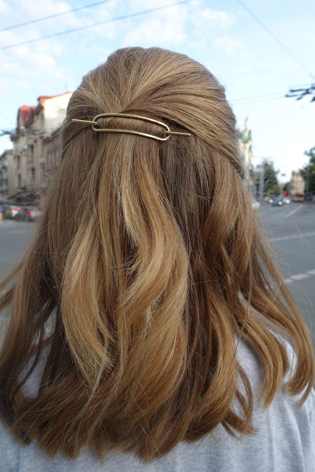 Oval Hair Stick Barrette 925 Silver Hair Jewelry for Women