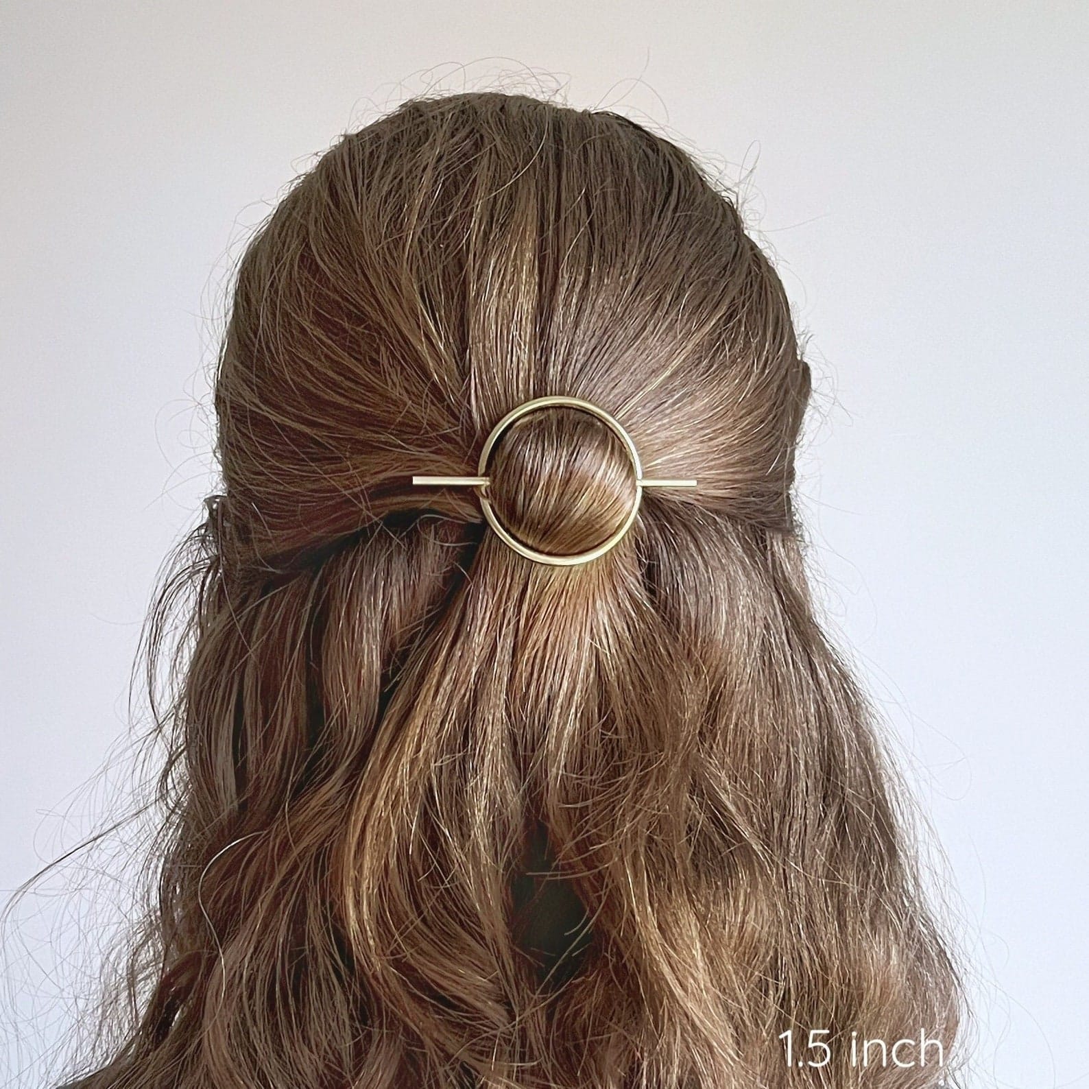 Minimalist Round Hair Stick Barrette 925 Silver Hair Jewelry for Women