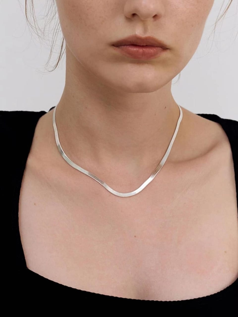 Minimalist Flat Gold Snake Chain 925 Silver Christmas Gift for Her