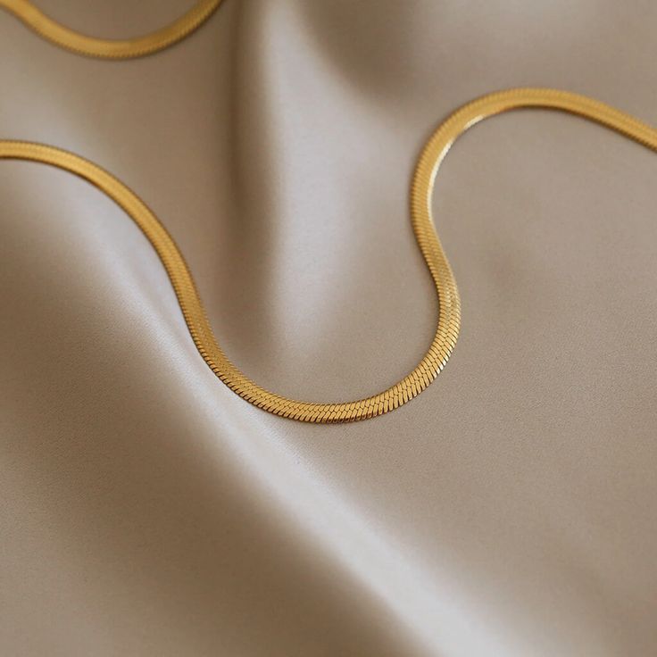 Minimalist Flat Gold Snake Chain 925 Silver Christmas Gift for Her