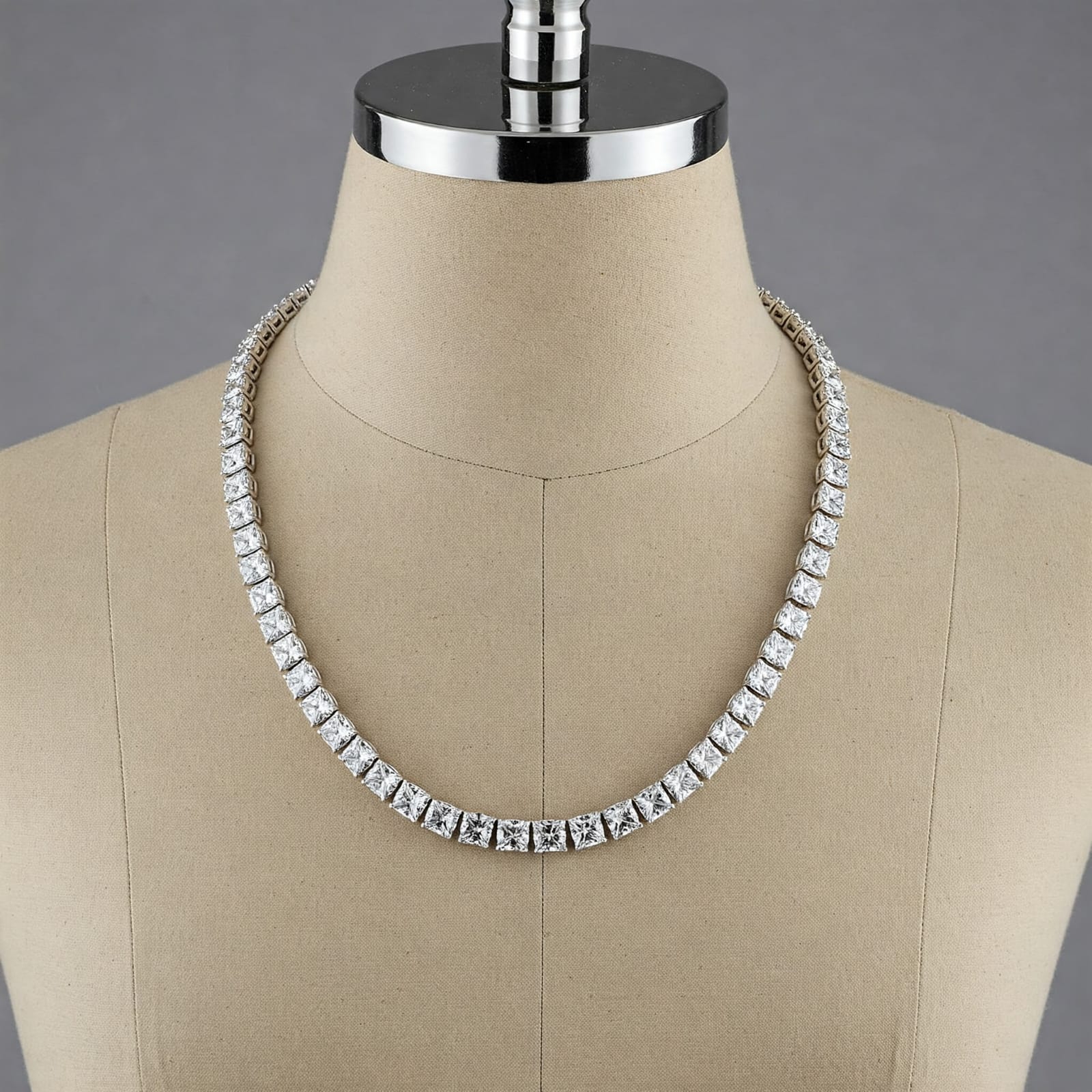 Sharukh Khan Trendy Diamond Tennis Necklace 925 Silver Jewelry for Men