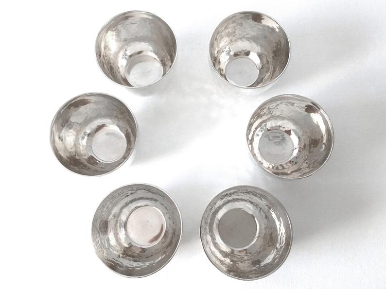 999 Silver Fully Hammered Water Glass 200 ml Capacity