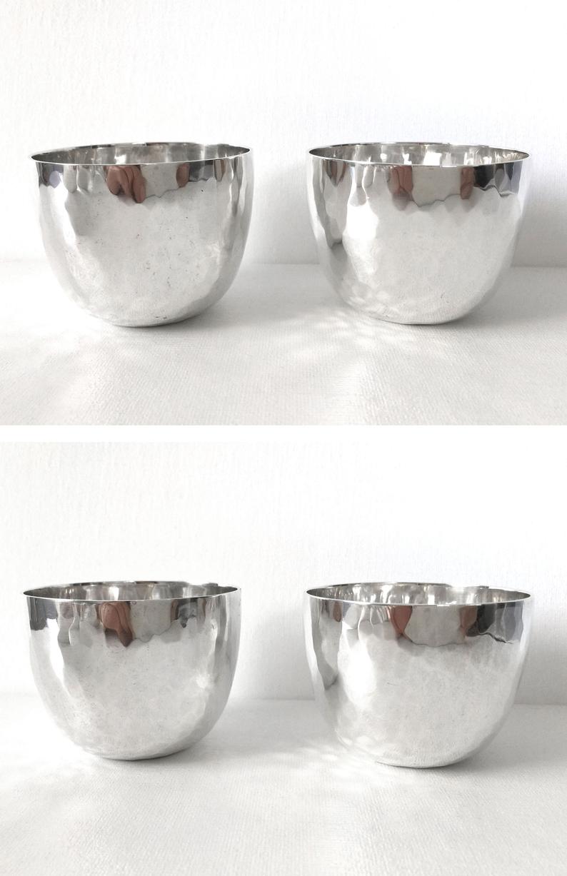 999 Silver Fully Hammered Water Glass 200 ml Capacity