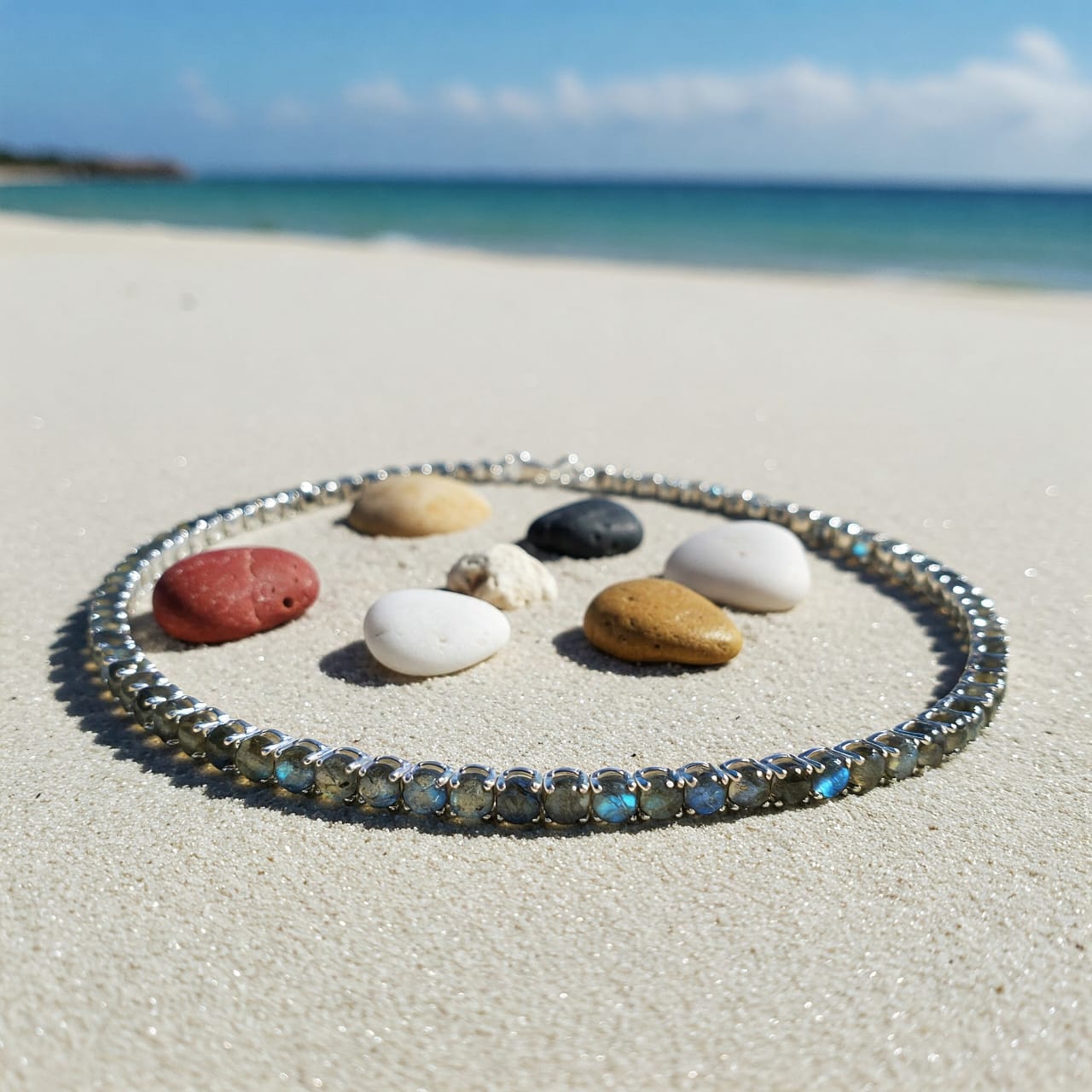 925 Silber 4mm Labradorit Tennis Halskette für Damen – Heilender Geburtsstein Schmuck, Minimalistische Schicht Choker Halskette, Hochzeitsgeschenk für sie