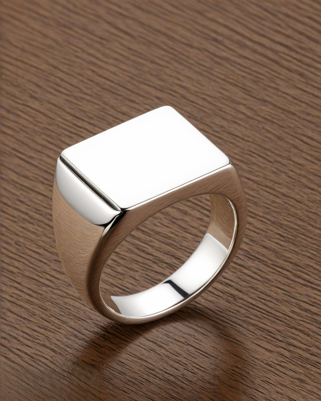 personalized 925 sterling silver square signet ring for men
