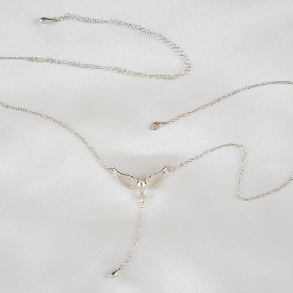 dove bird belly 925 silver waist chain 