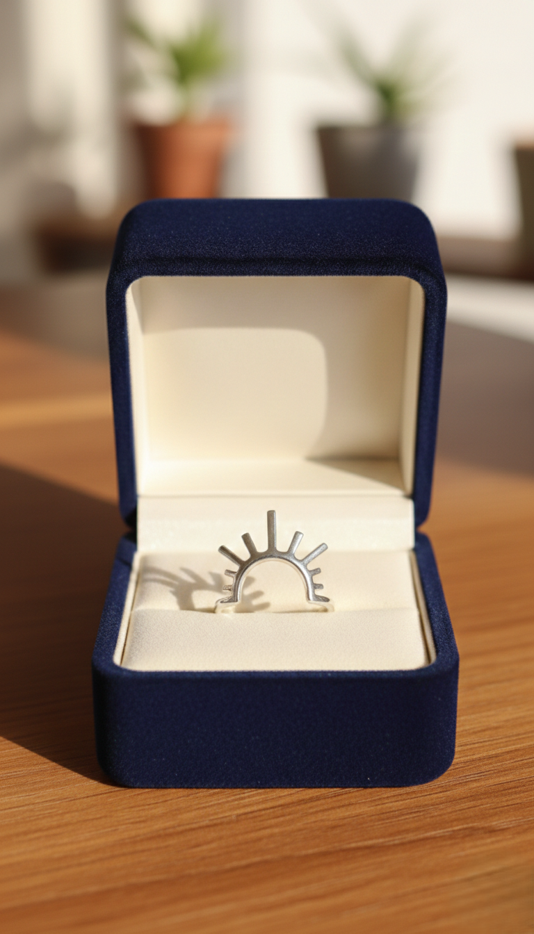 925 Silver Sunburst Ring – Dainty Minimal Nature Inspired Jewelry