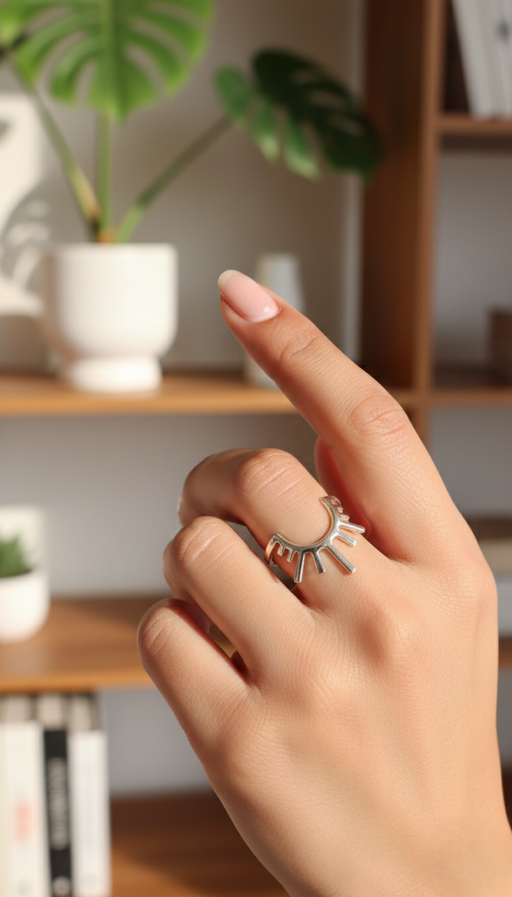 925 Silver Sunburst Ring – Dainty Minimal Nature Inspired Jewelry
