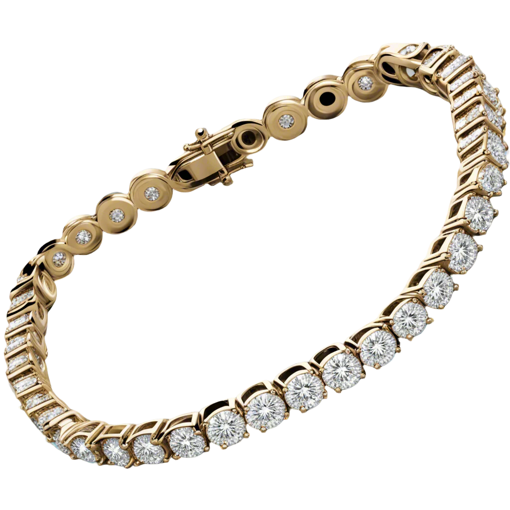 925 Silver Gold Plated Diamond Tennis Bracelet for Wedding Gifts